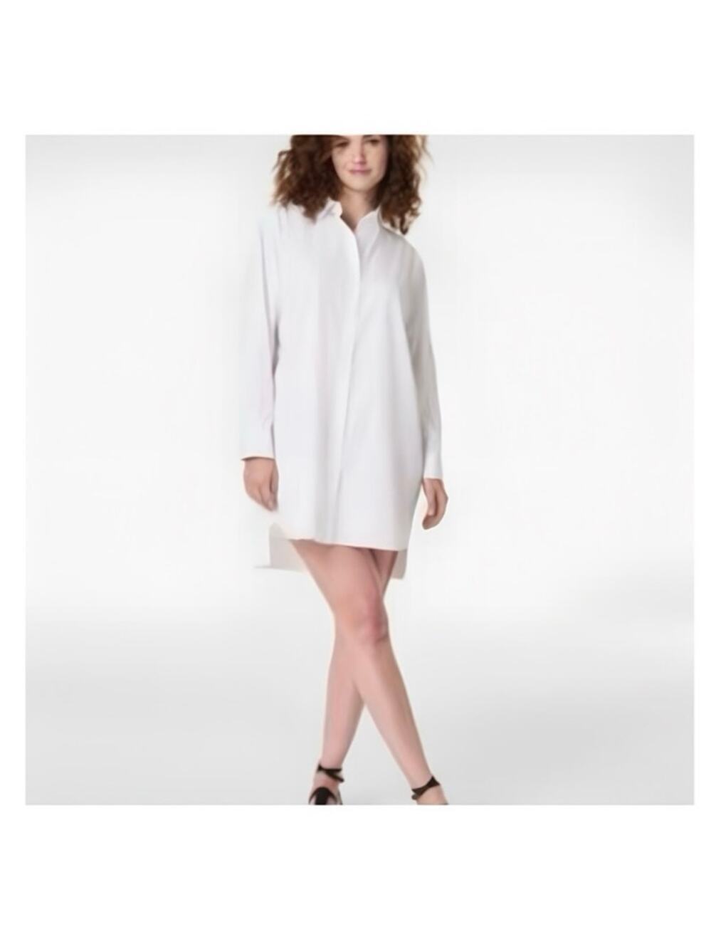 Spanx The Best Poplin Shirt Dress in Classic White size medium